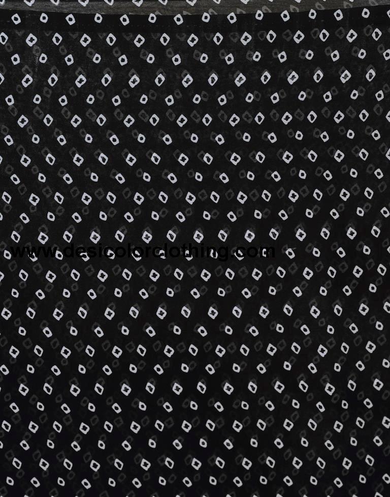 Black Georgette Printed Saree