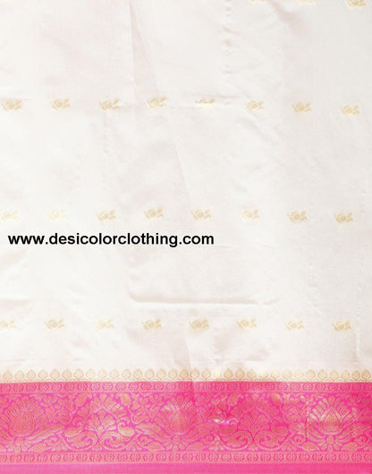 White Kanjivaram Silk Saree