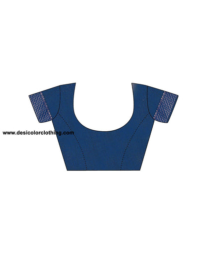 Dark Blue Plain Lycra Saree