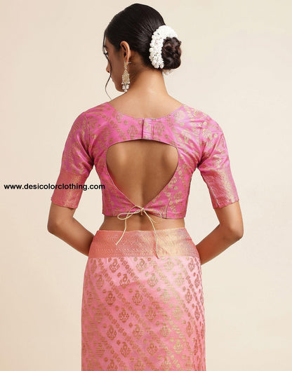 Rose Pink Silk Saree