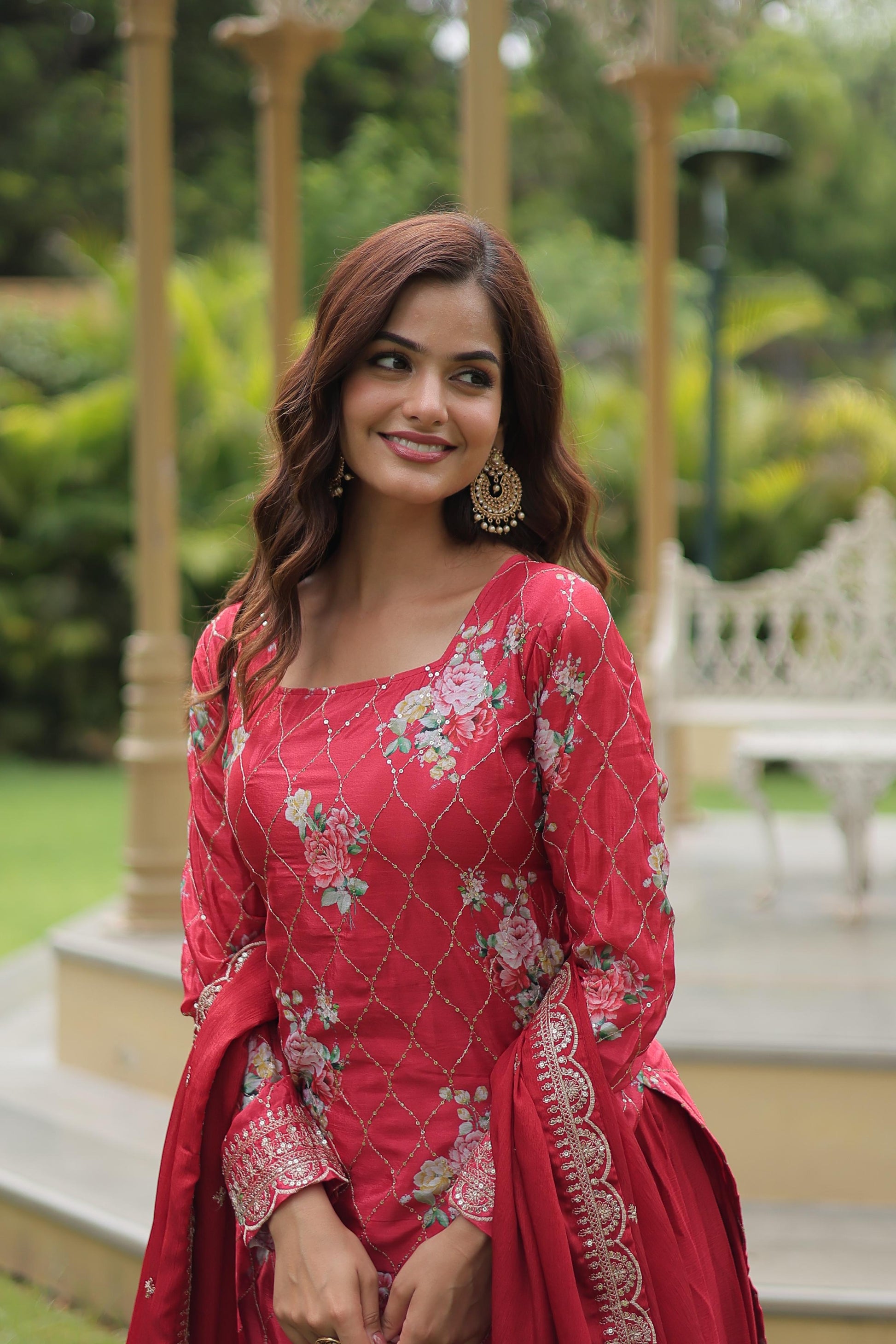 Product Image - Premium Designer Georgette Kurti-Plazo-Dupatta Set