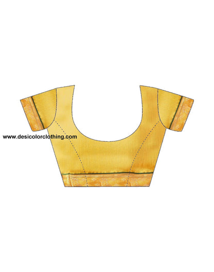Yellow Printed Chiffon Saree