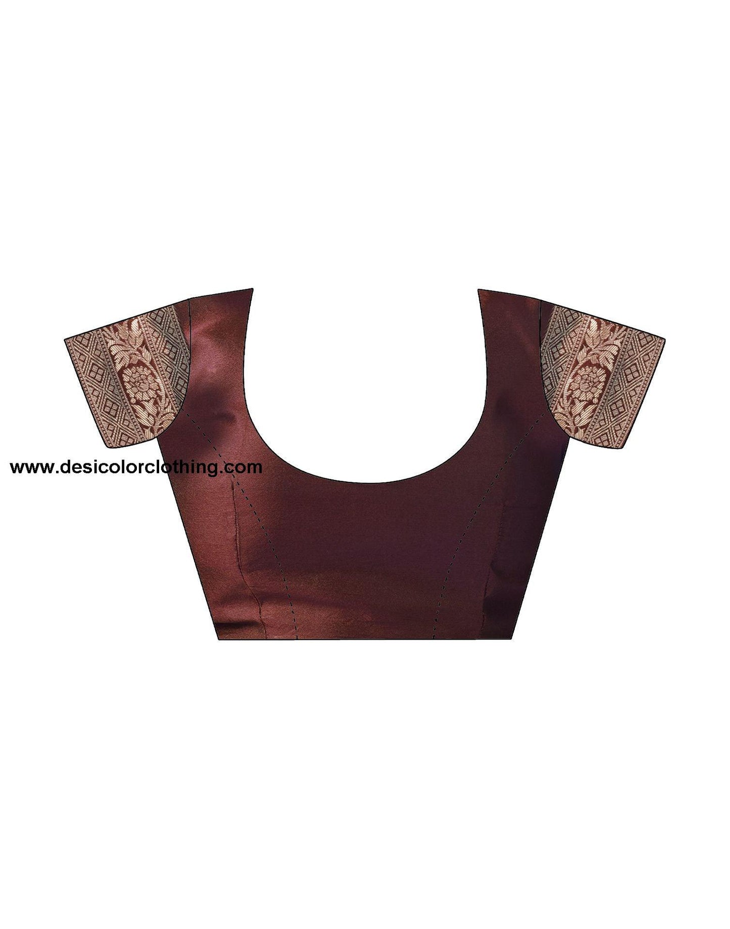 Brown Jacquard Silk Saree