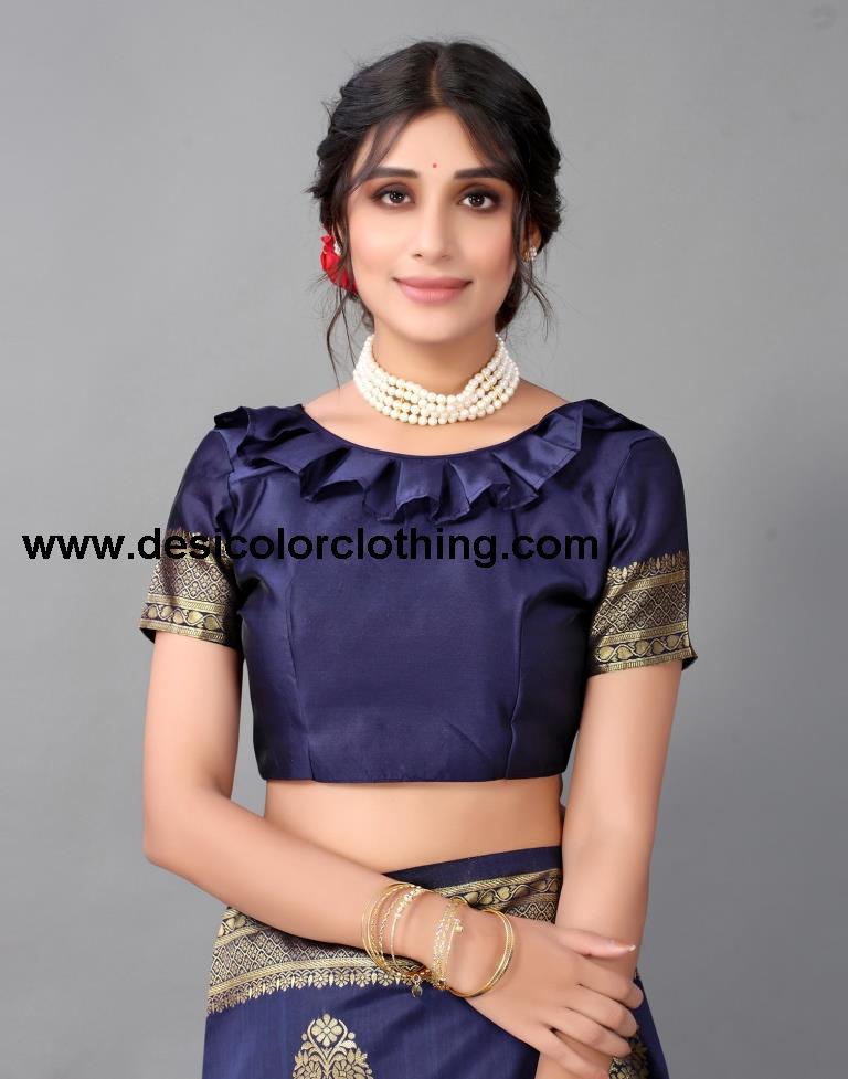 Dark Blue Silk Saree