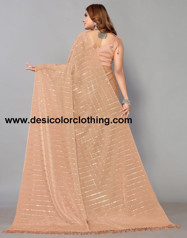Peach Printed Saree