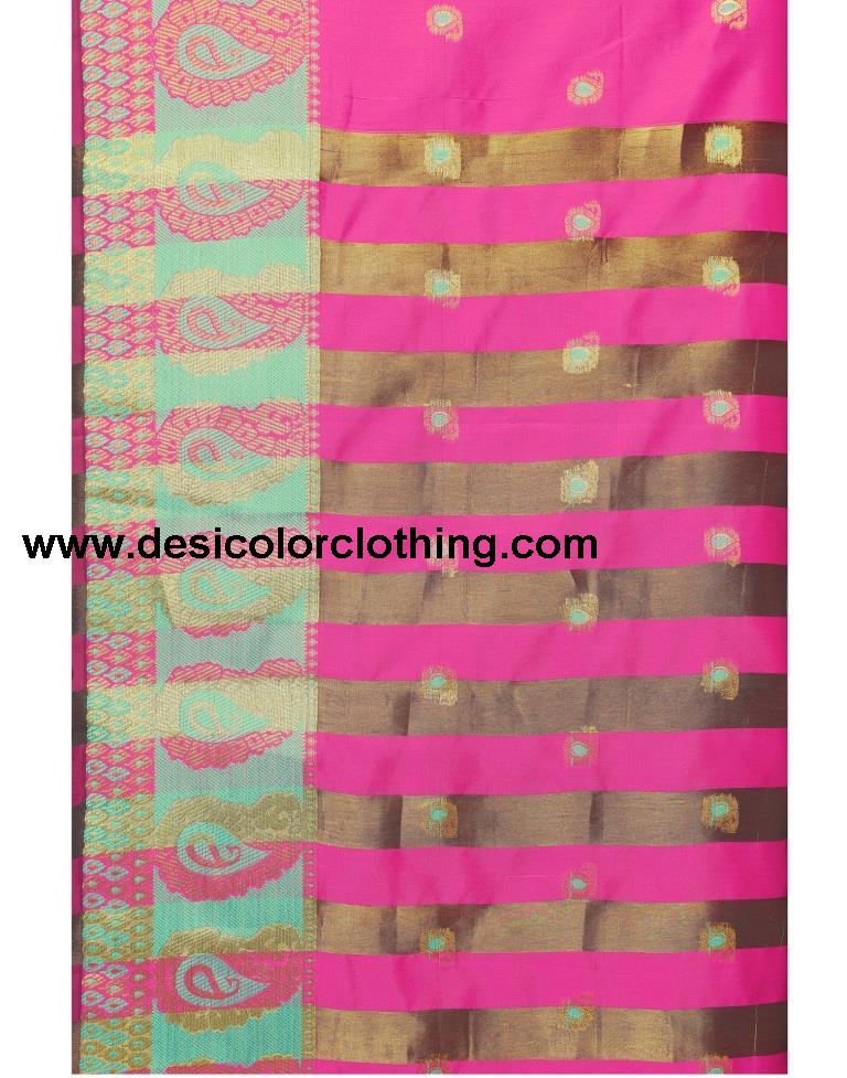 Pink Coloured Poly Silk Jacquard Partywear saree