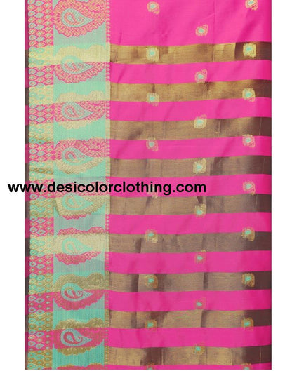 Pink Coloured Poly Silk Jacquard Partywear saree