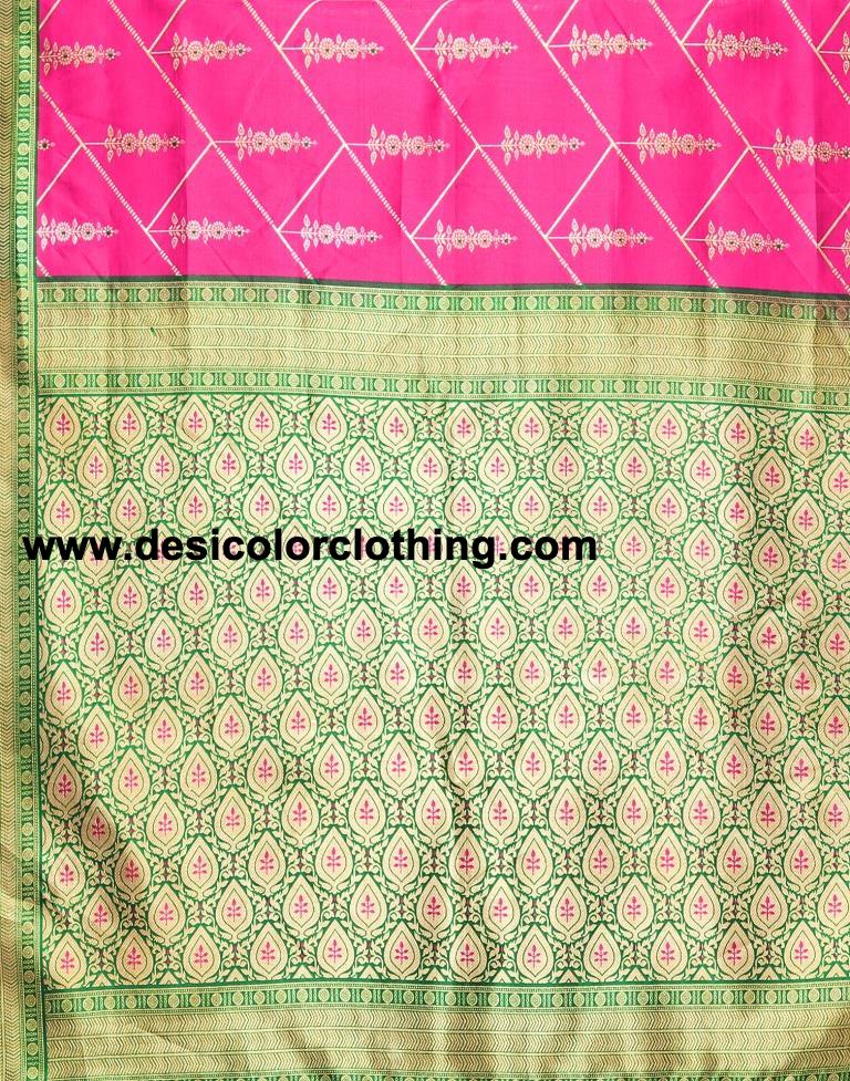 Pink Banarasi Silk Saree