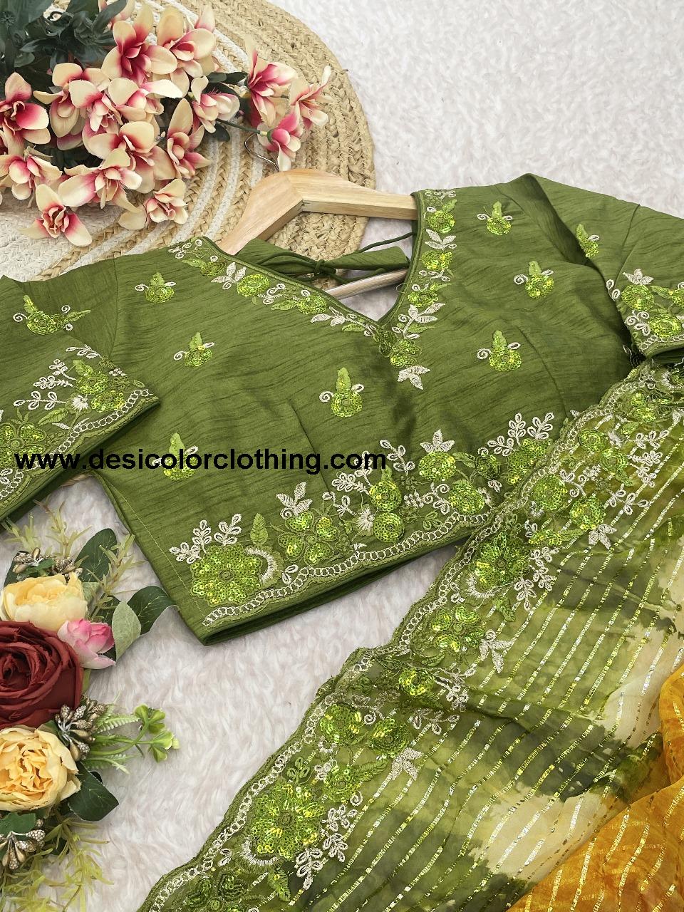 Pure Soft Georgette Sarees with Silver Weaving lining Nd Prisam Print With Heavy Embroidery Threads Sequence Ton to Ton work border aarco*