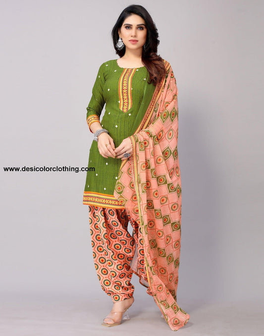 Printed Polyester Unstitched Salwar Suit Material