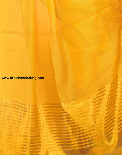 Yellow Cotton Silk Saree | 807S5