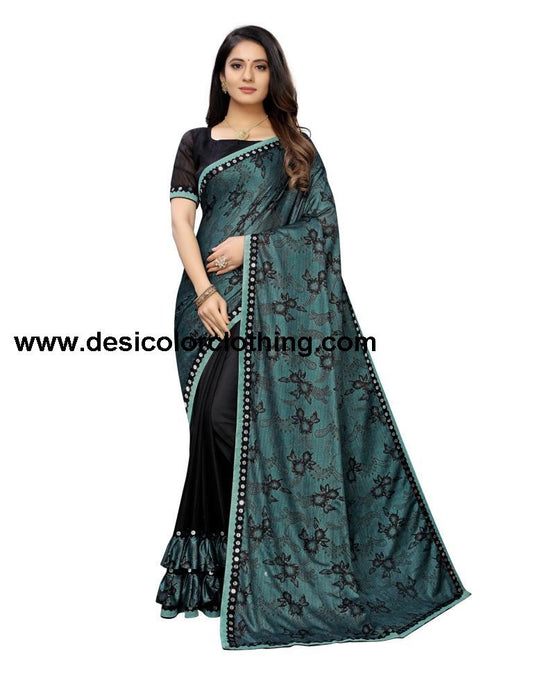 Black Sequenced Saree | 1475S115