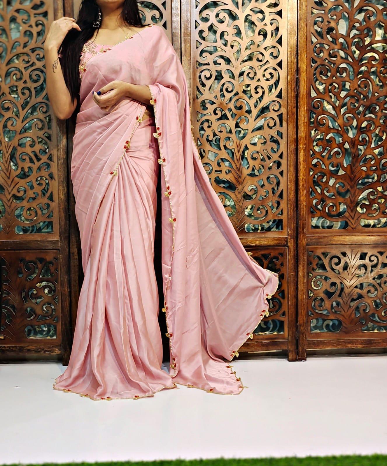 Product Image - Elegant Chocolate Lady Heavy Rangoli Silk Designer Saree with Handwork and Cutwork