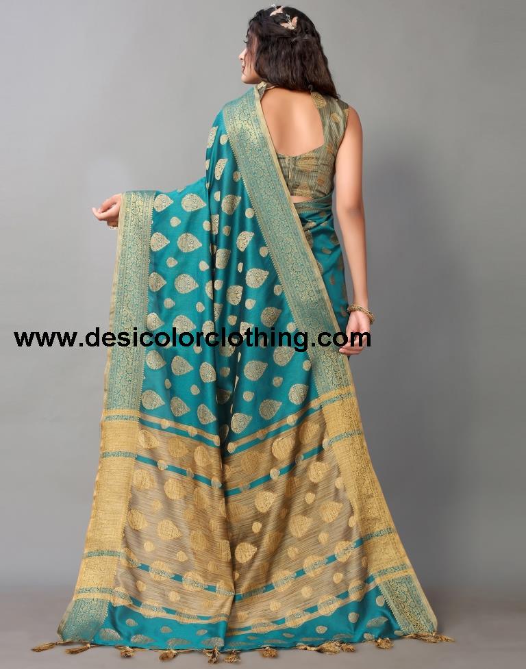 Rama Green Banarasi Silk Saree