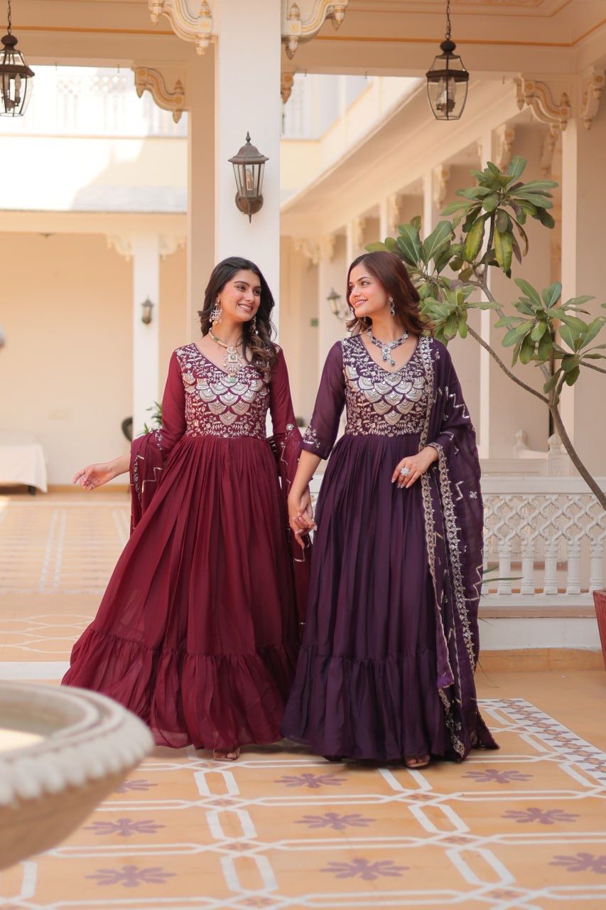 Product Image - Shree Ram Creation - Elegant Festival Gown with Dupatta