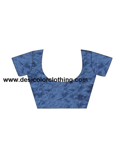 Blue Silk Printed Ready To Wear