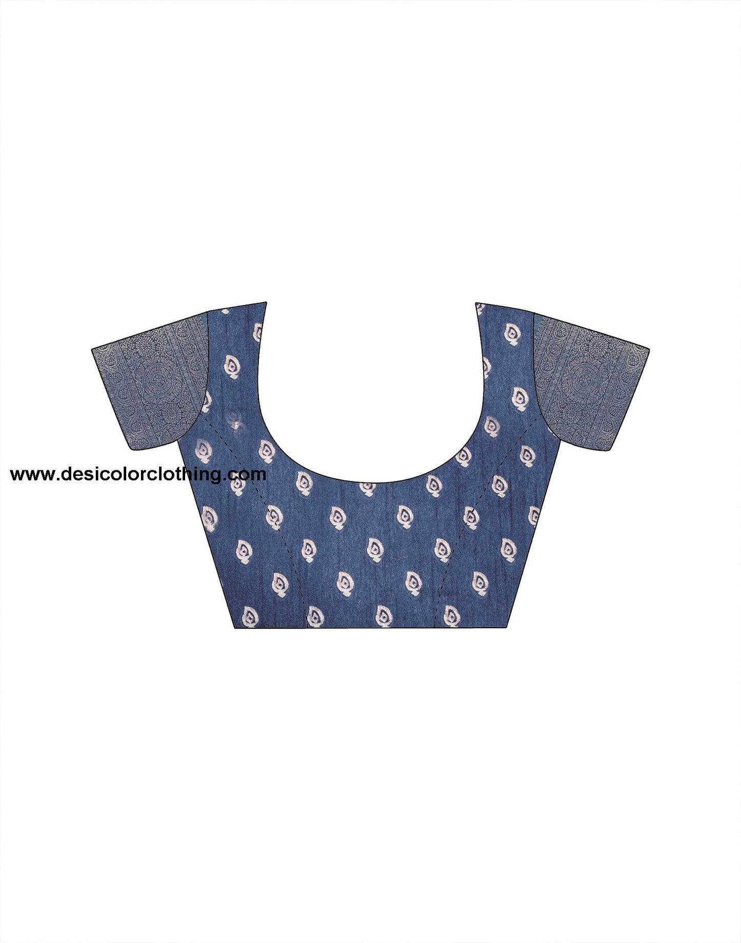 Blue Silk Printed Saree