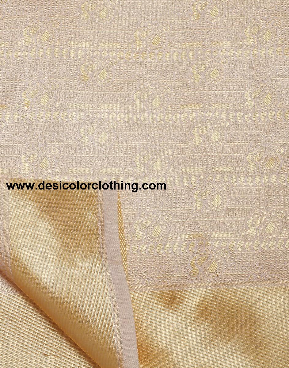 Cream Kanjivaram Silk Saree