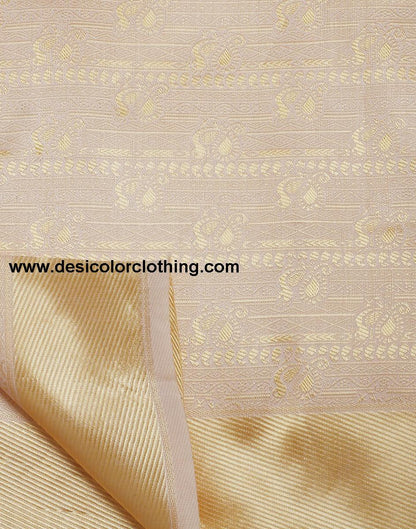 Cream Kanjivaram Silk Saree