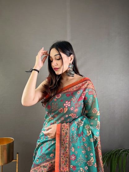 Product Image - Designer Malai Cotton Kalamkari Saree – Perfect Ethnic Wear