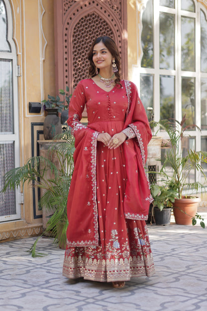 Product Image - Premium Readymade Gown with Dupatta Set
