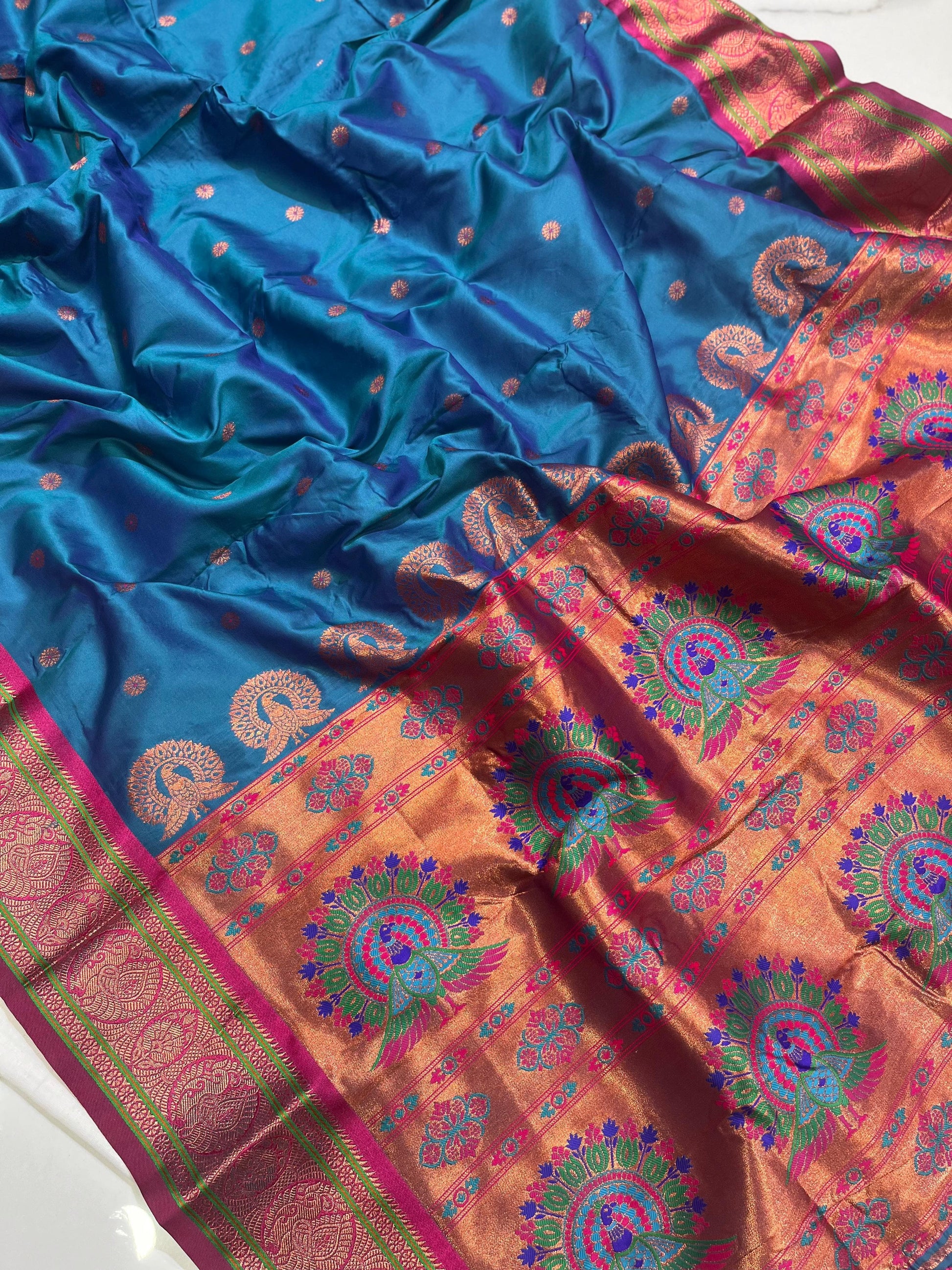 Product Image - Exquisite Soft Silk Saree with Paithani Meenakari Weaves - Festive Wear