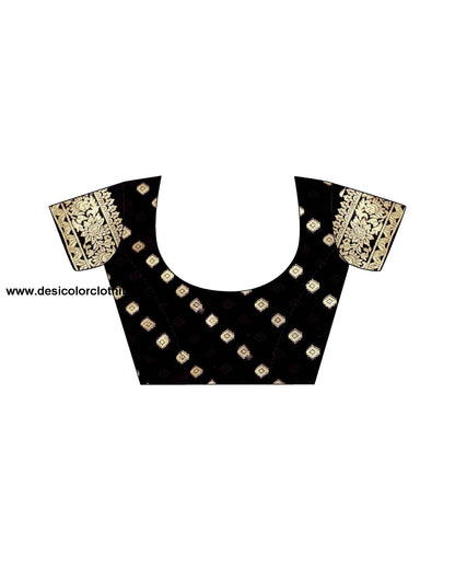 Black Jacquard Silk Saree