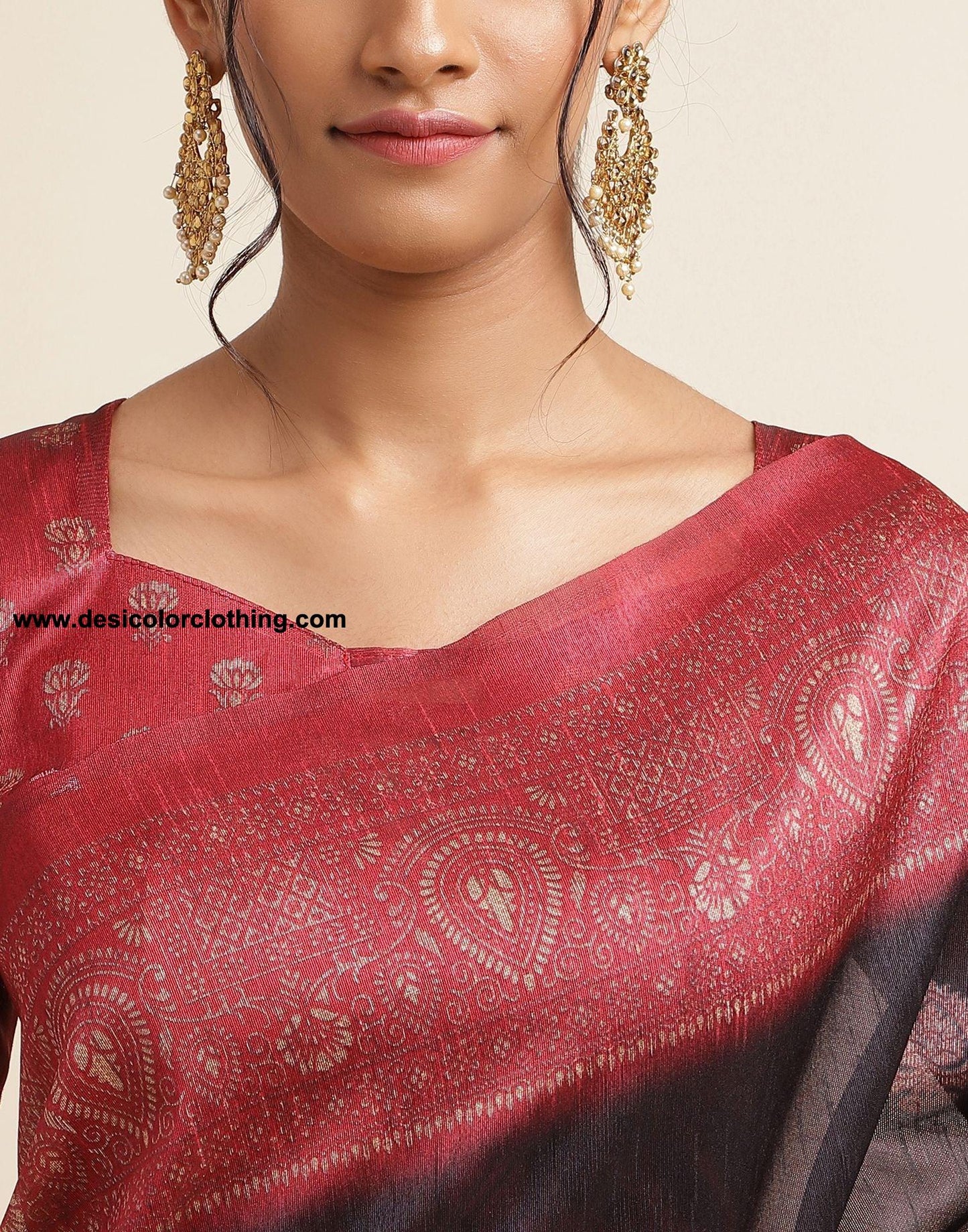 Black Silk Printed Saree