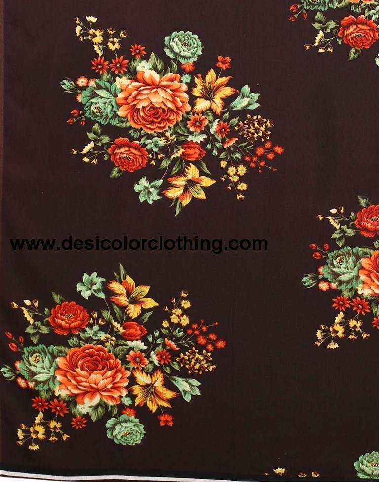Outstanding Brown Printed Saree | 1955S345