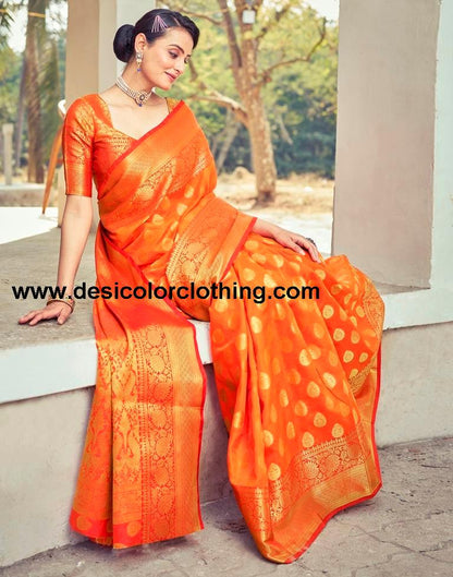 Red Silk Woven Saree