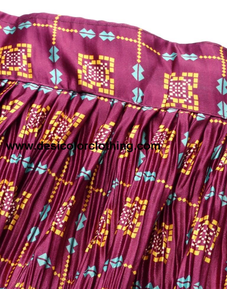 Wine Printed Lehenga Choli