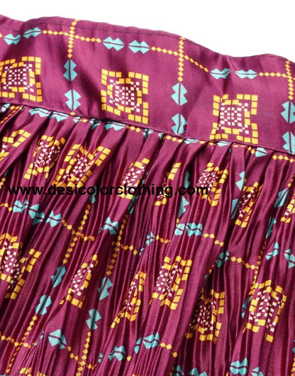 Wine Printed Lehenga Choli