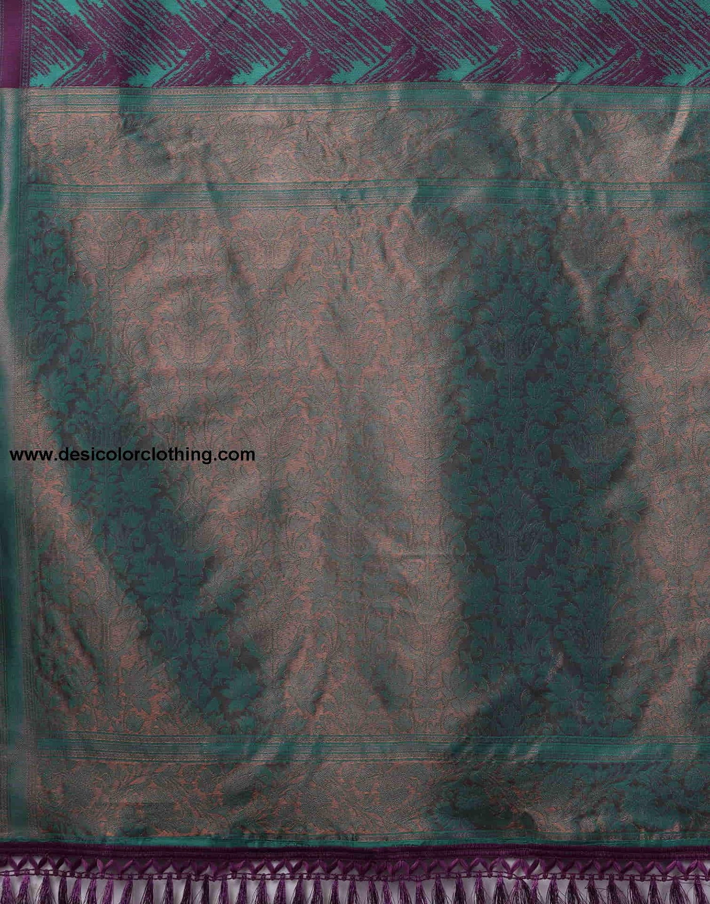 Teal Green Silk Woven Banarasi Saree