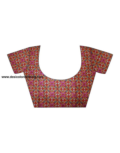 Red Banarasi Georgette Woven Saree