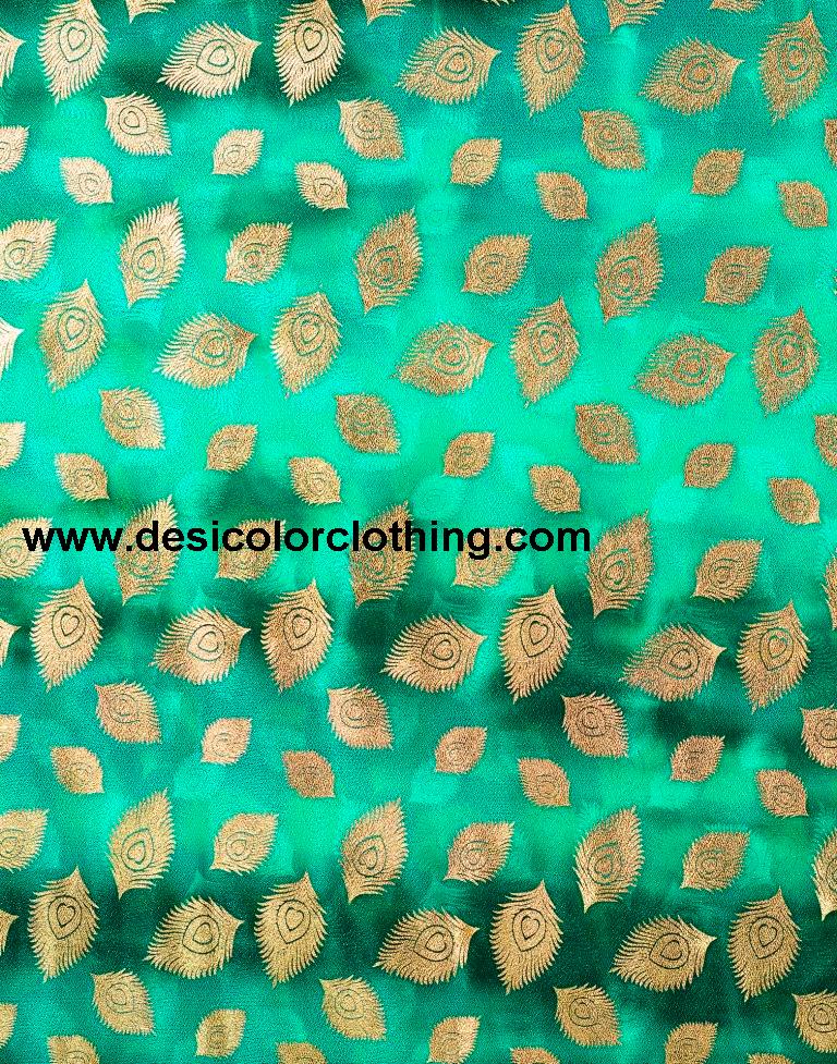 Turquoise Lycra Printed  Saree