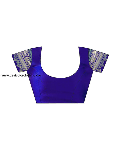 Royal Blue Jacquard Silk Saree