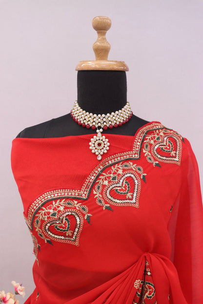 Product Image - Designer Rangoli Silk Saree with Fancy Thread & Sequence Work
