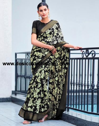 Black Silk Weaving Saree