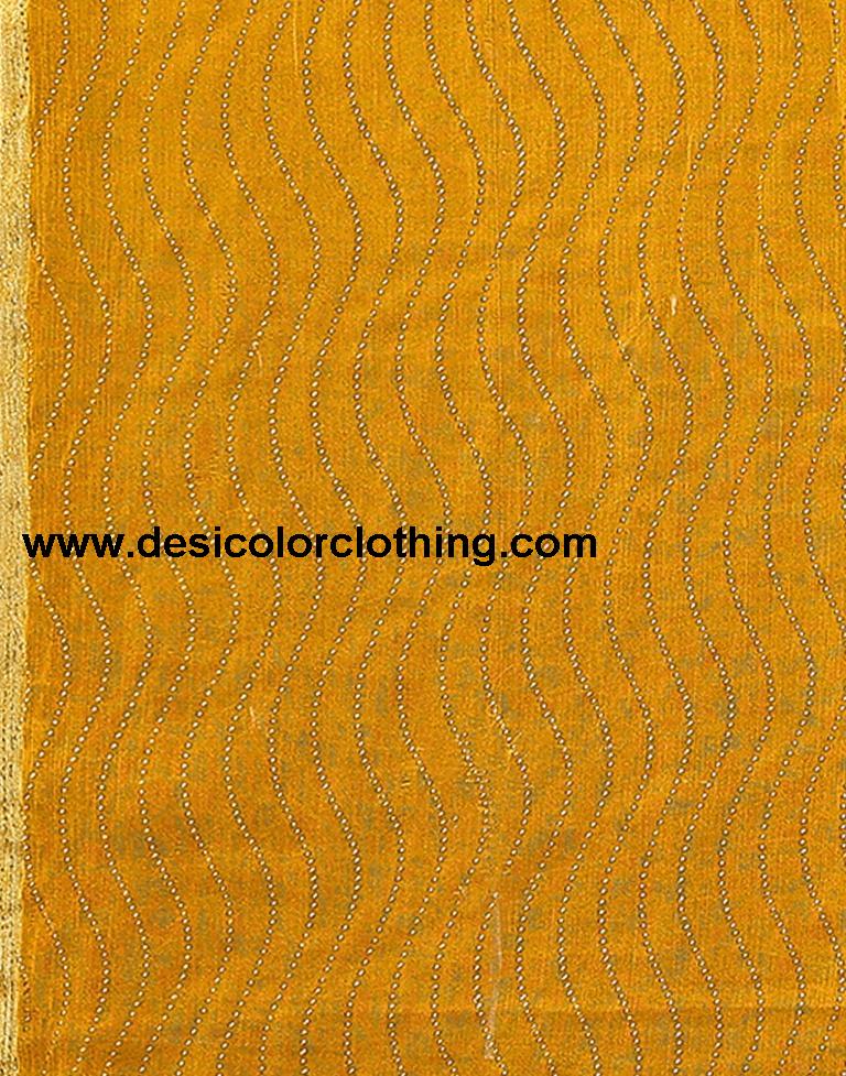 Turmeric Yellow Chiffon Plain Saree