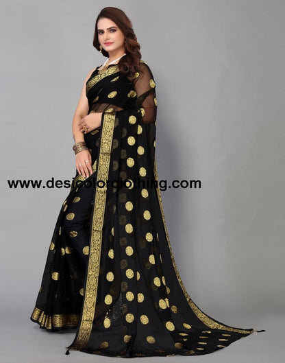 Black Chiffon Saree