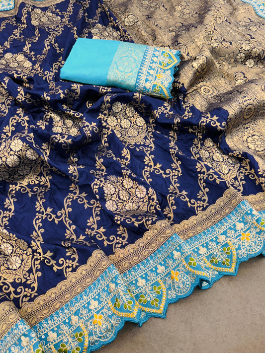 Product Image - Elegant Designer Saree - Georgette Fabric, Perfect for Weddings
