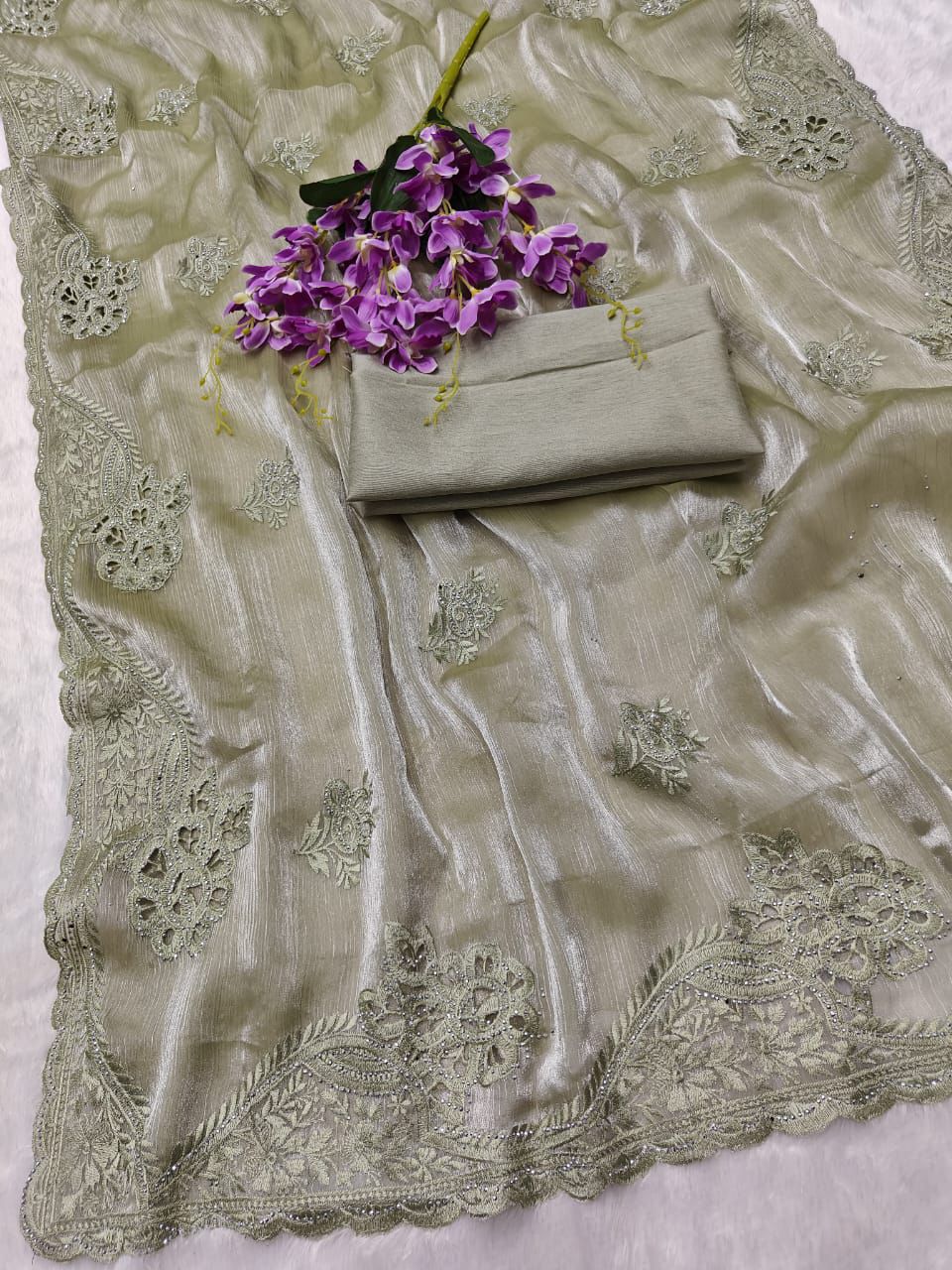 Product Image - Elegant Designer Georgette Saree for Weddings & Festive Wear