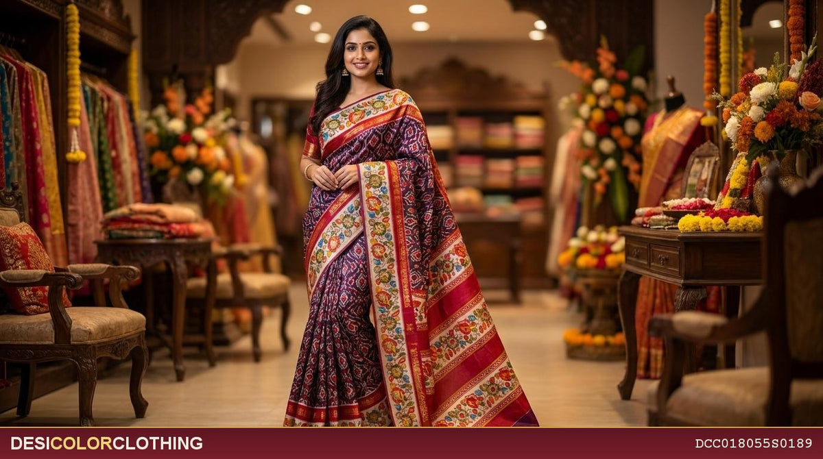 Product Image - Elegant Pochampally Silk Fancy Sarees - 3