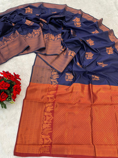 Product Image - Elegant Tissue Soft Silk Banarasi Saree - Ethnic Wear