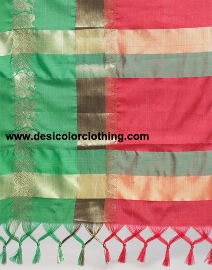 Maroon Coloured Poly Silk Jacquard Border Casual Saree | SLV921S204