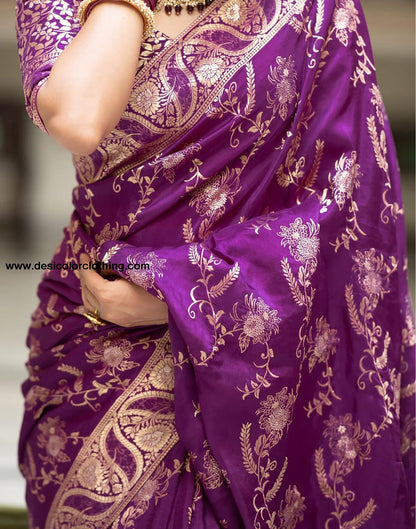 Purple Silk Plain Saree