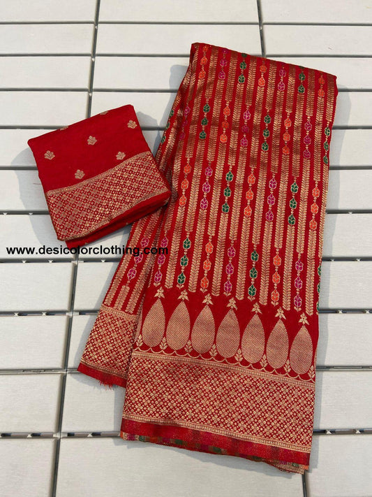 Pure Crepe Khadi Silk Saree with Elegant Zari Work