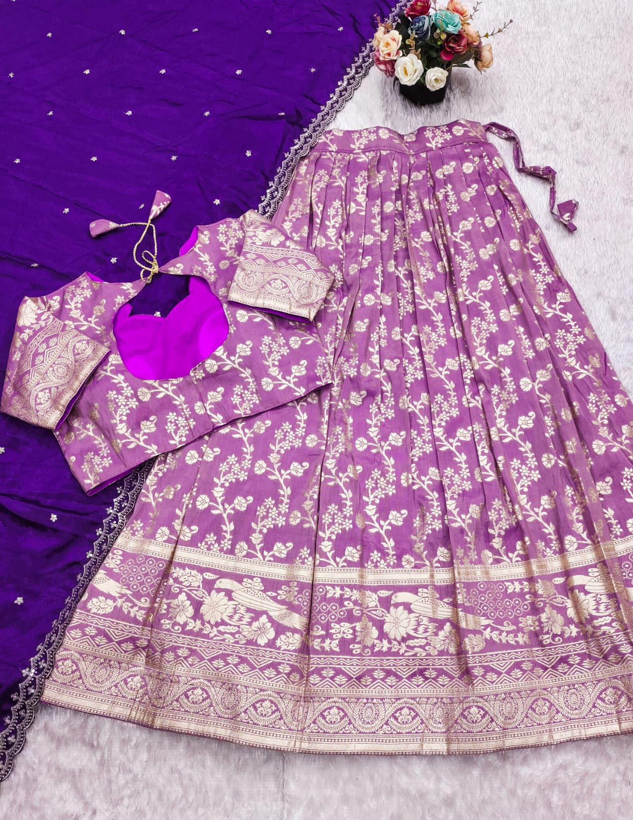 Product Image - Exquisite Stitched Lehenga Set with Scalloped Embroidery