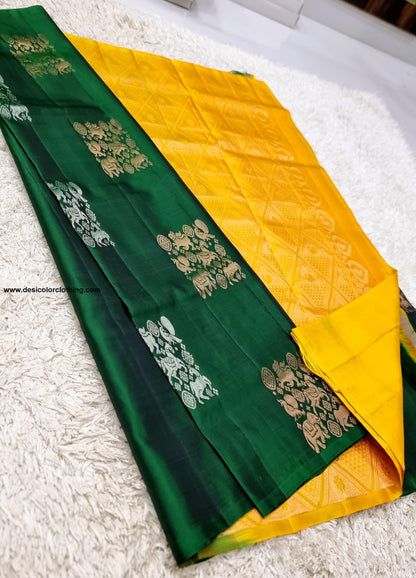 Kanchipuram Handwoven High Quality Lite Weight Soft Silk Sarees