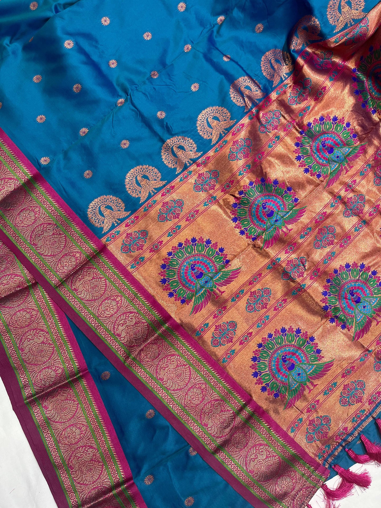 Product Image - Exquisite Soft Silk Saree with Paithani Meenakari Weaves - Festive Wear